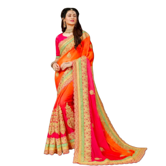 Women's best design chiffon saree